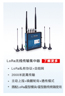 配電運維解決方案相關產品：lora網關（無線傳輸集中器）
